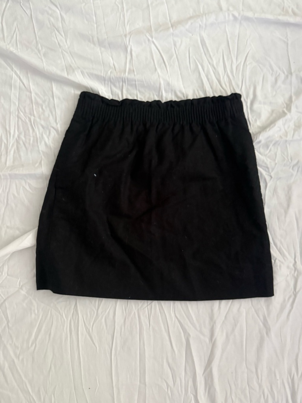 J.Crew Black Linen Blend Elastic Waist Mini Skirt Size 6